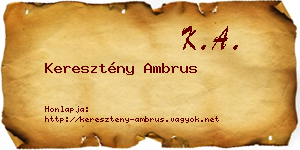 Keresztény Ambrus névjegykártya